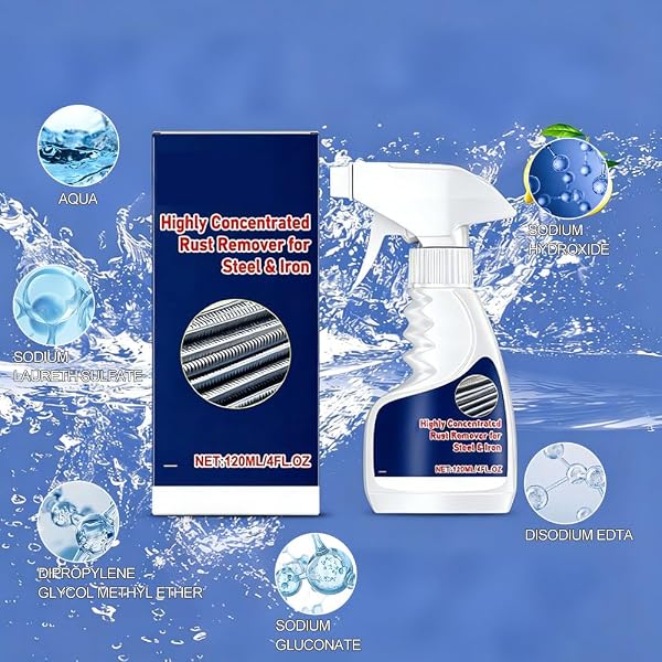 Anti Rouille Metal, Dissolvant de Rouille en Métal Robuste, Highly Concentrated Steel Rust Remover, Derouillant Metaux, Antirouille Metal, Destructeur De Rouille,Produit Pour Enlever La Rouille,120ml - 3