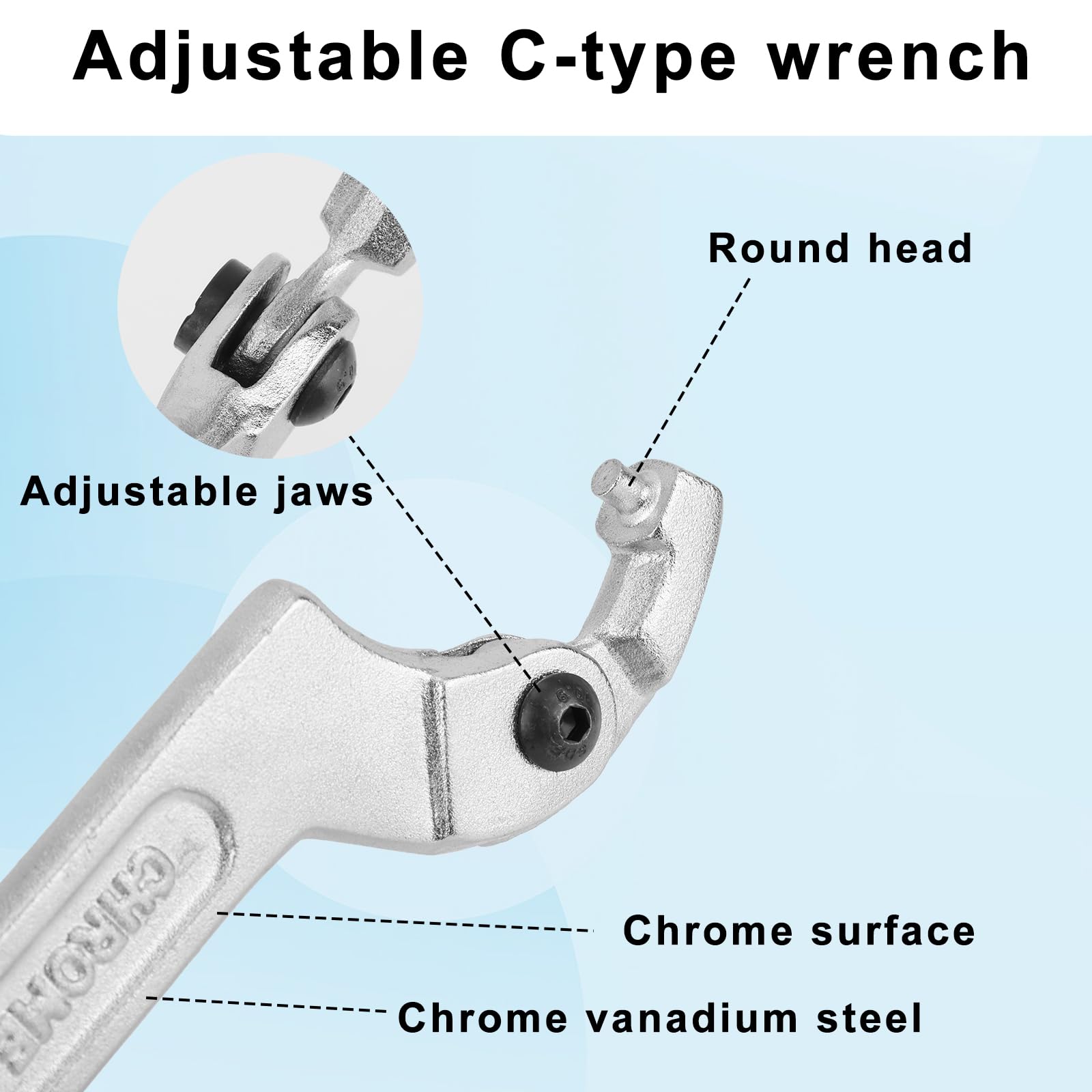 BOXOB Adjustable C Spanner Hook Wrench Tool - Image 4