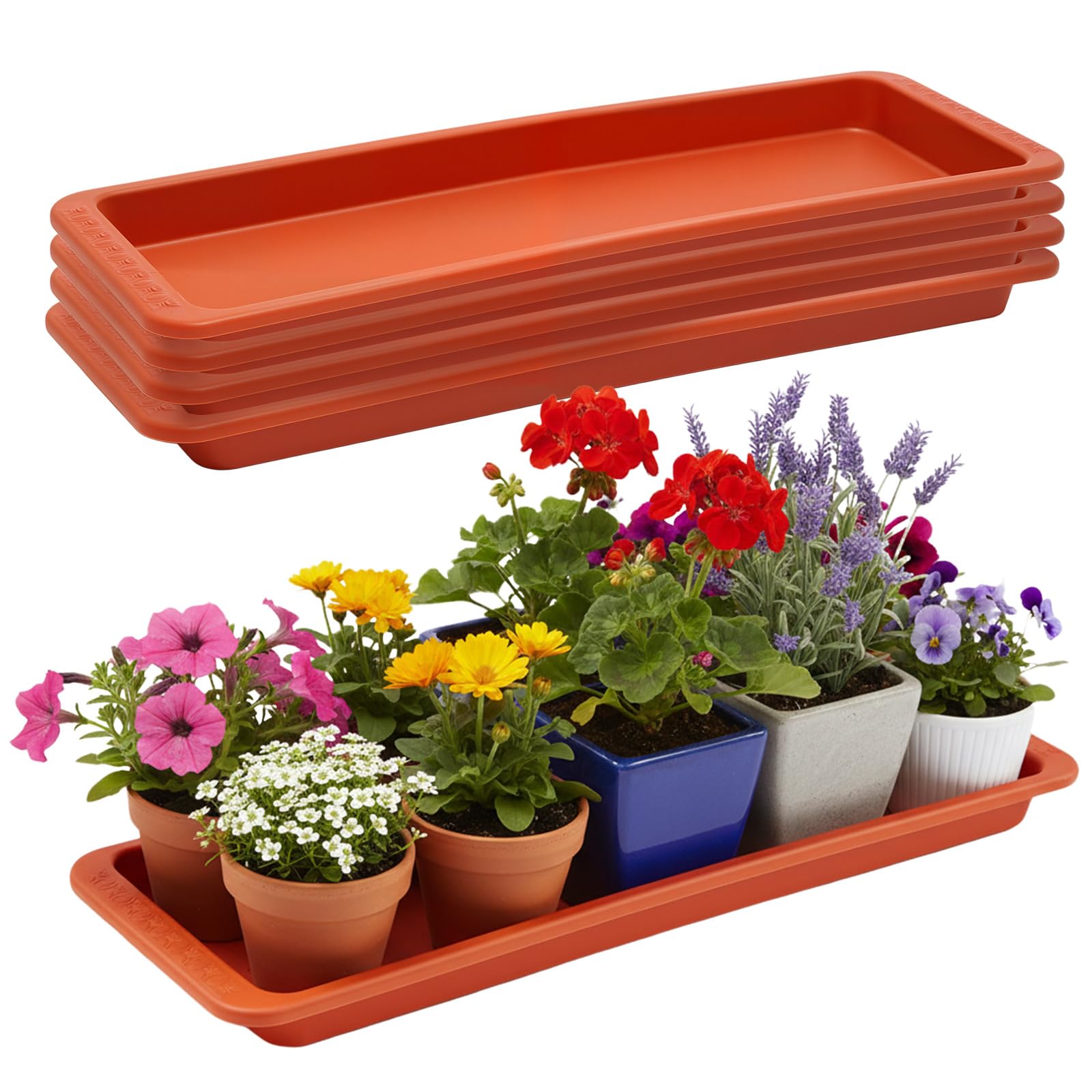 Amazon.com : Cinnvoice 4 Pack Terracotta 24 x 8 x 1.6 Inch