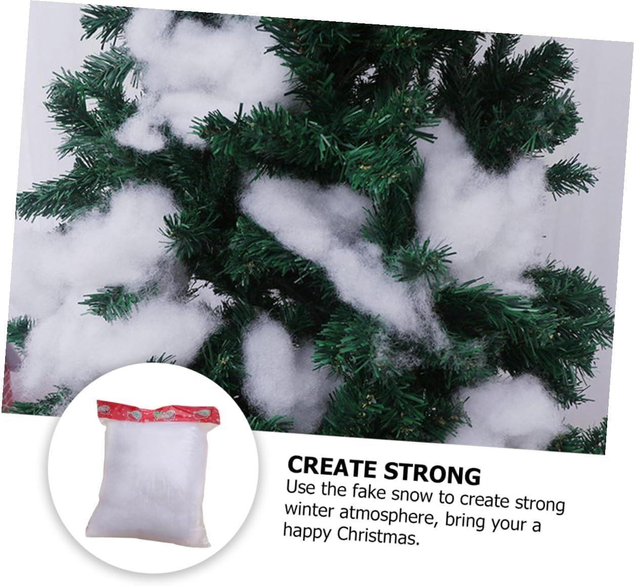 HEALLILY Artificial Snow Cotton Fake Snow Decorations 2pcs for Christmas Scene Setup and Home Seasonal Decor