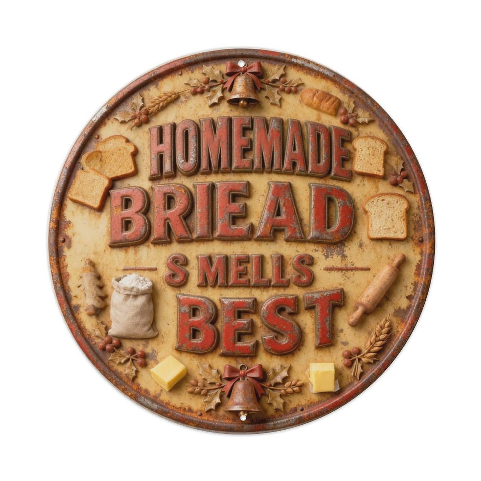 HOMEMADE BREAD SMELLS BEST Metal Tin Sign Plaque