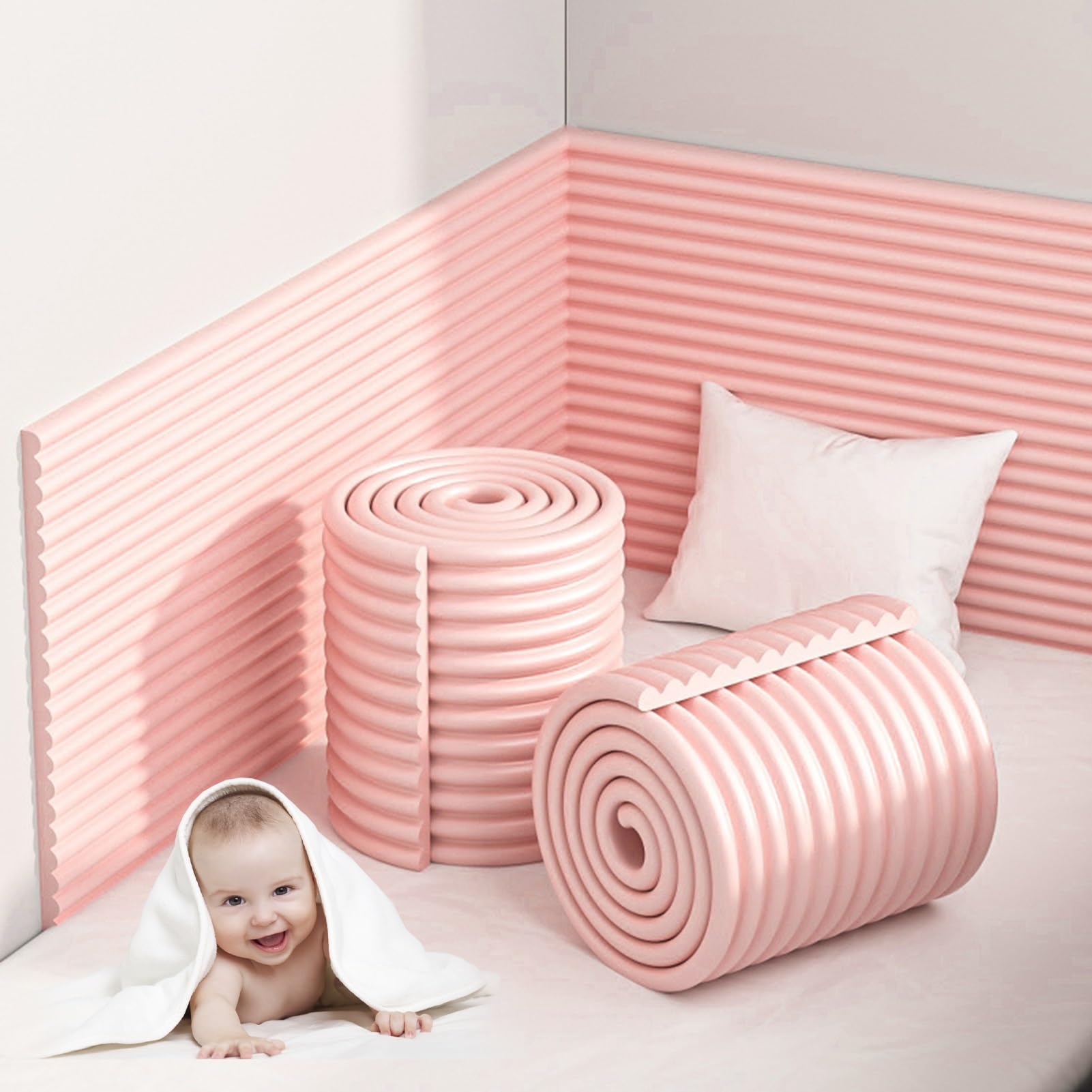 Borde decorativo y protector de esquinas con acolchado de pared 3D multifuncional