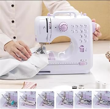 Sewing Machine for Beginners,12 Stitch Electronic Sewing Machines,Mini Sewing Machine Double-line Two-speed Reverse Stitch