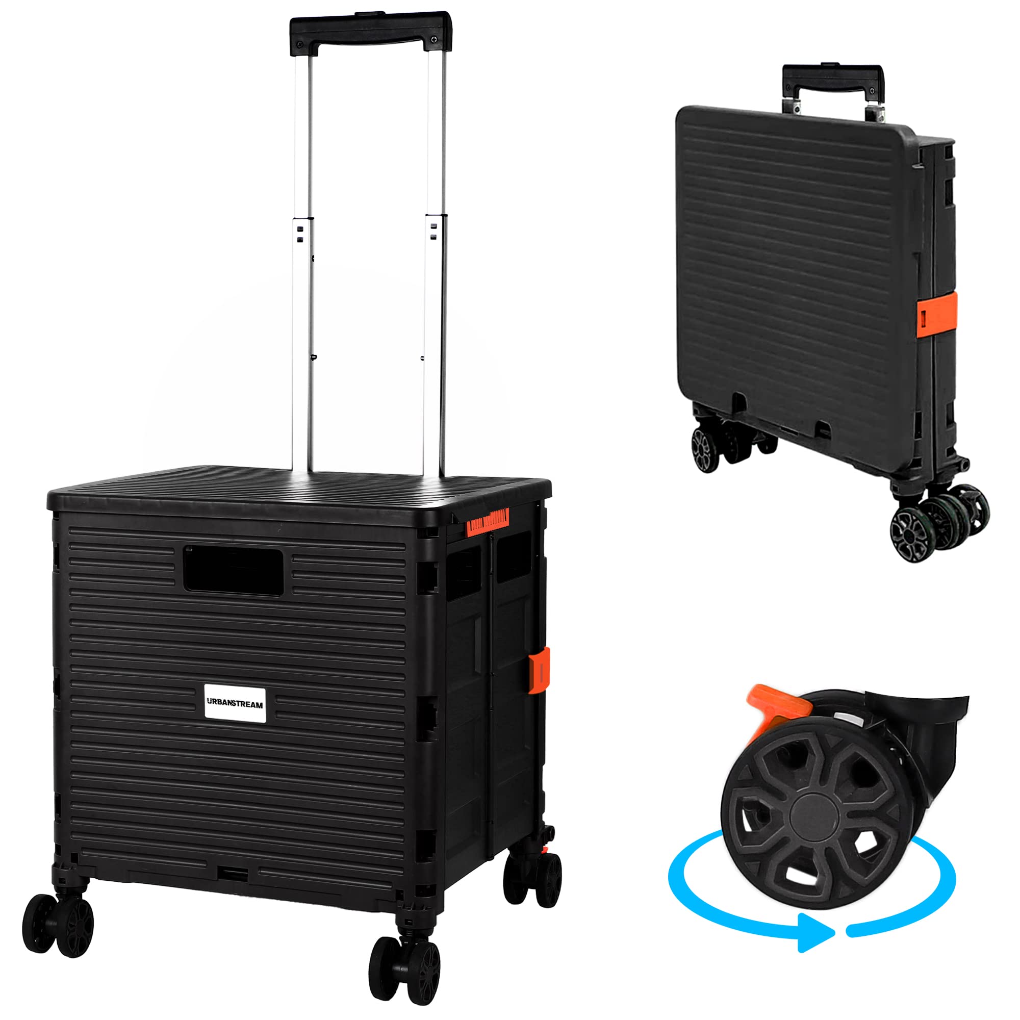 Buy Rolling Crate with Wheels Portable Rolling Cart for Teachers Foldable Utility Cart with