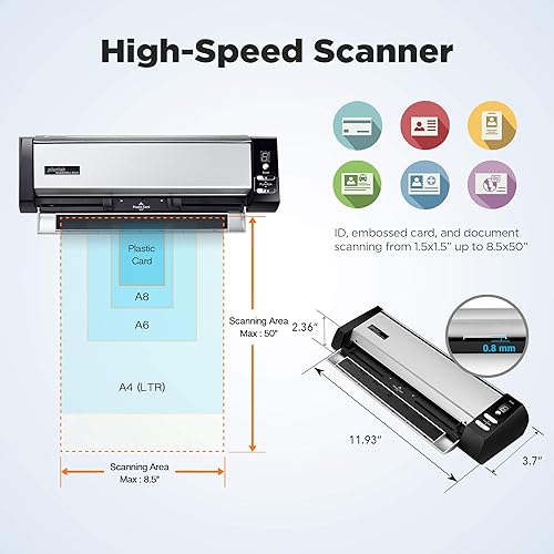 Miniatura 5 de Plustek Escáner compacto de escritorio D430 Plus - Citrix Ready y la mayoría de software Rx compatibles para uso farmacéutico