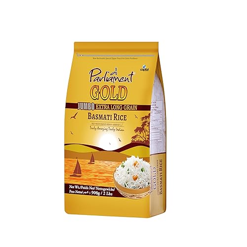 Parliament Arroz Basmati extra largo Gold Jumbo 2lbs Más allá de 0.315 in Risotto indio Todo natural Vegano Apto para gluten Sin OMG