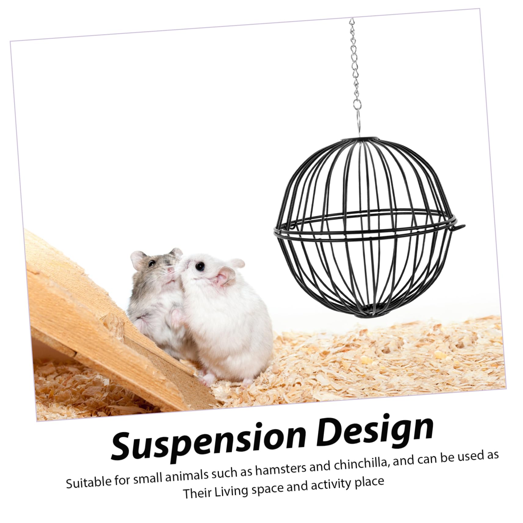 Milisten 2 Ensembles Nourrir Les Balles du Lanceur Râtelier À Foin Cage Boule De Foin pour Petits Animaux Foins Grille d'alimentation Auto Boule De Foin De Lapin Le Fer Black 3 Pièces * 2