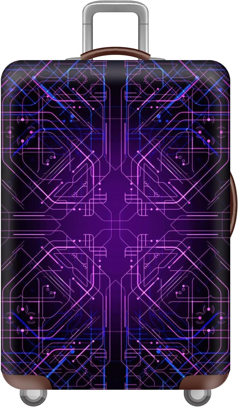 LoiYtrd 18-32 Inch Suitcase Protective Elasticated Trolley Protector Baggage Cover Washable Anti-Scratch for Luggage Protective(Purple,small)