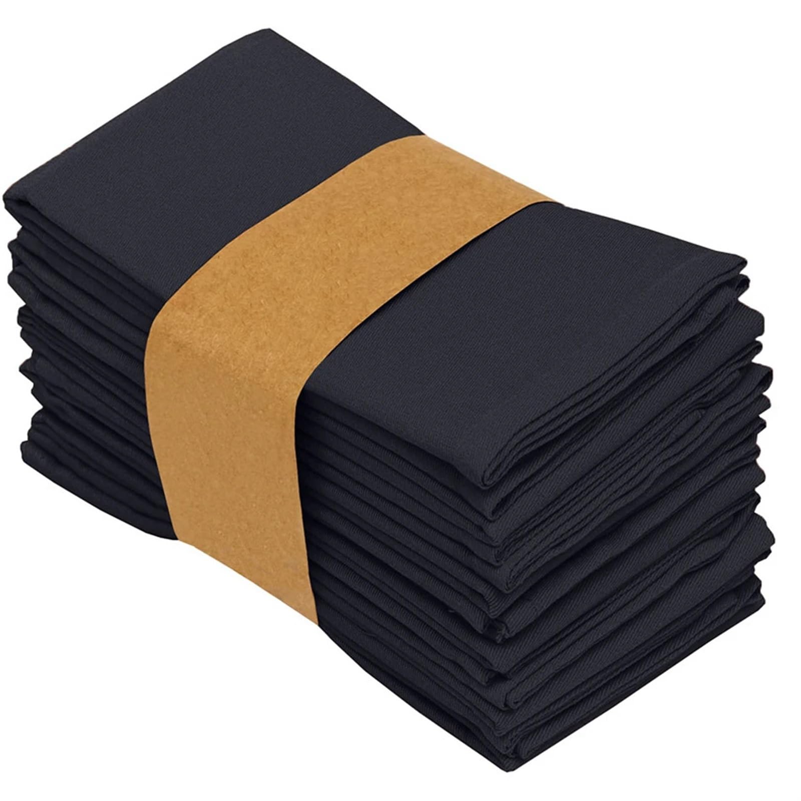 Lot de 6/12/24 Serviettes de Table 40 x 40 cm en Polyester épais réutilisables for Cuisine, Salle à Manger, décoration de Mariage Serviettes en Tissu(Beige 12pcs)