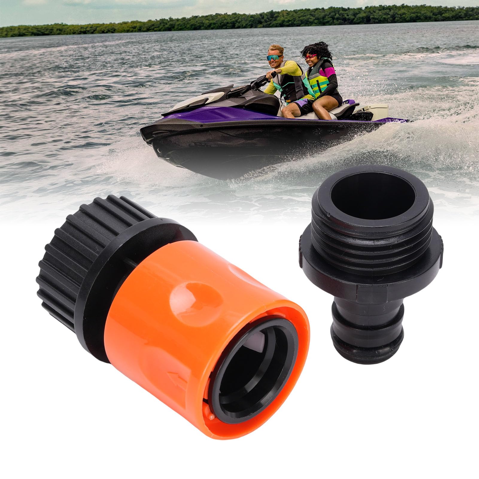 lyrlody Adaptateur à Chasse d'eau Hors-Bord, Adaptateur Marin Kit à Chasse d'eau Hors-Bord de Connexion des Accessoires de Soupape de Diaporama Supplit pour PWC 4
