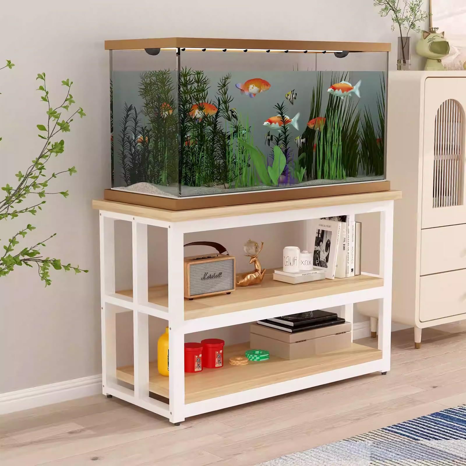 Fish Tank Stand Minimalist Shelving Unit Multi-Tier Storage Stable And Non-Slip Easy To Clean And Durable Ideal For Office And Home Use(Style C,120x40cm/47.2x15.7in)