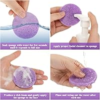 Vista 4 de Tioncy 200 Count Compressed Facial Sponge Natural Face Cleansing Sponge Exfoliating Sponge for Daily Cleansing Spa Makeup Mask Removal Pore