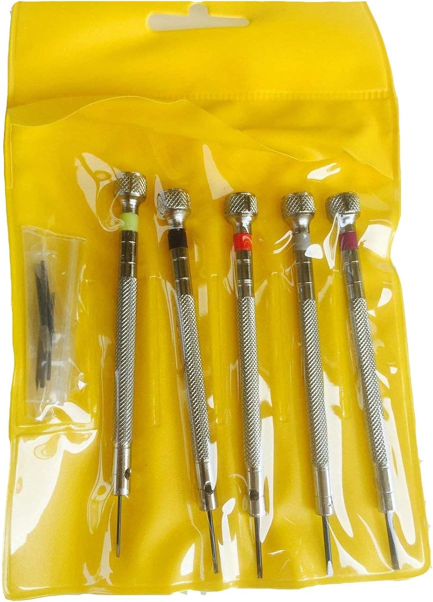5 Pieces Precision Screwdriver Set for Watch Repair Watch Bracelet with 5 Extra Blades