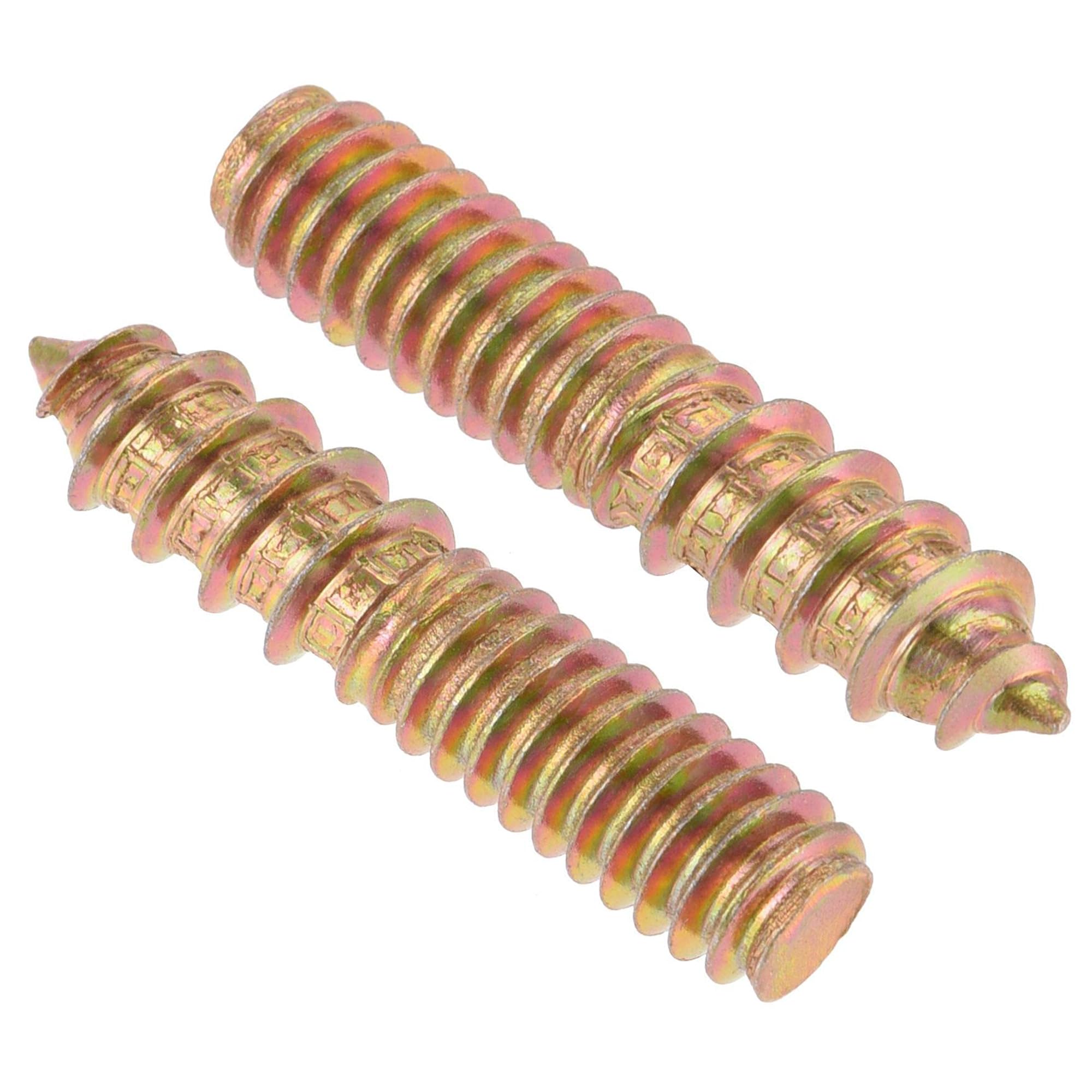 TA-VIGOR 10Pcs Hanger Bolts, 1/4-20"x1-1/4" Double Headed Bolts Self Tapping Screw, Double Ended Dowel Screws for Wood Joint Furniture