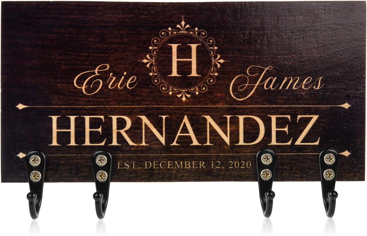 Personalized Wooden Key Hooks,Custom Name Family Wooden Sign Key Organizer Rack,Retro Key Holder Living Room Decor,Wall Shelf with Hooks,Entryway Hooks,Gift for Christmas Thanksgiving