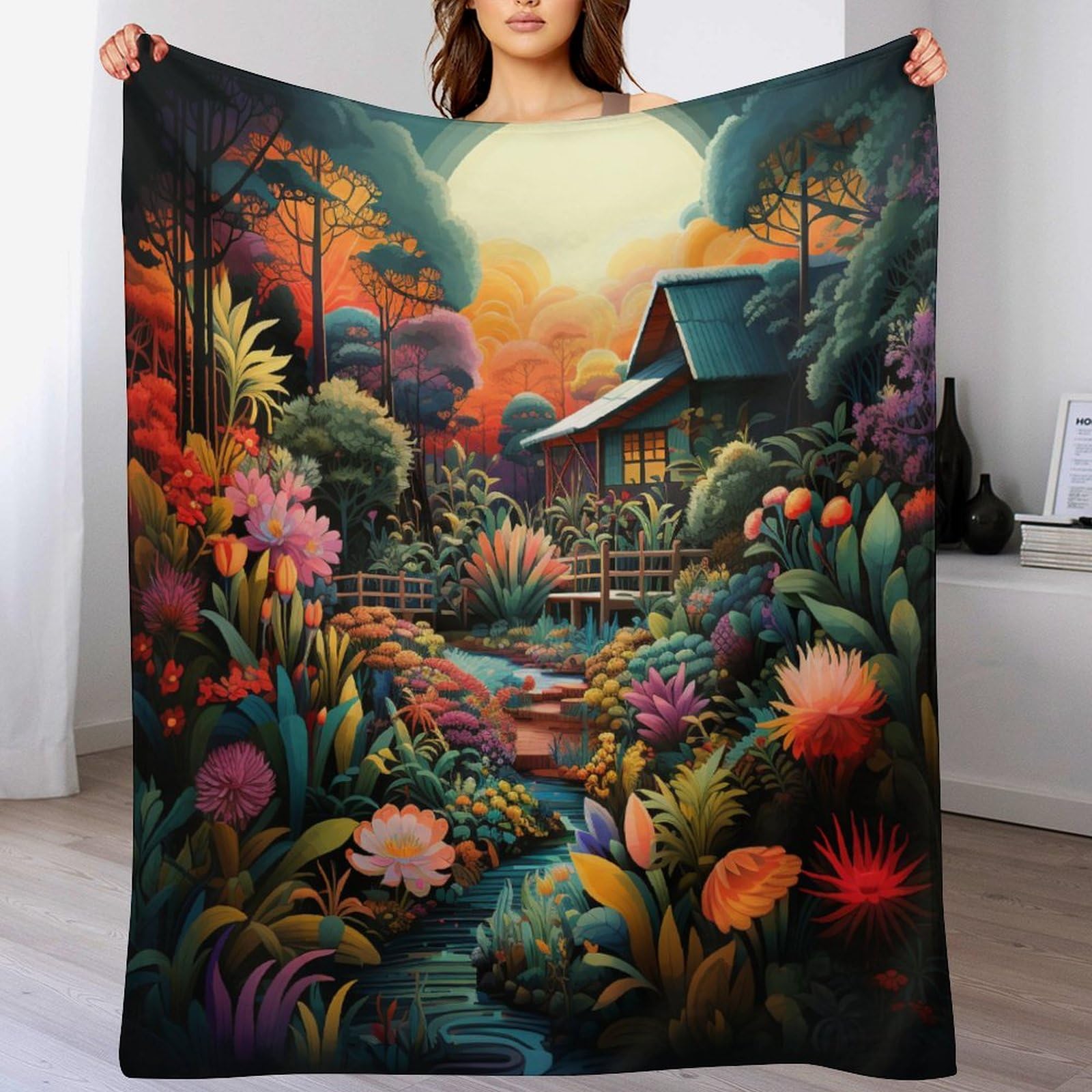 Couverture chaude cabane de la jungle pour frissons soirée canapé