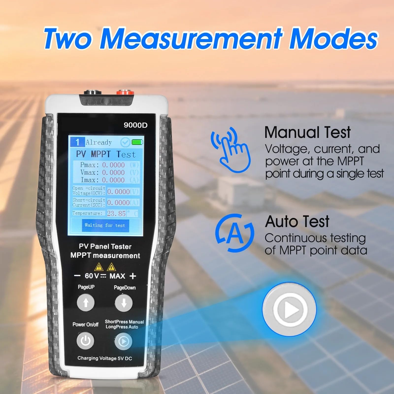 Testeur de panneaux solaires 800W MPPT Tracker PV compteur de puissance photovoltaïque Volt Amp 60V 35A enregistreur de données