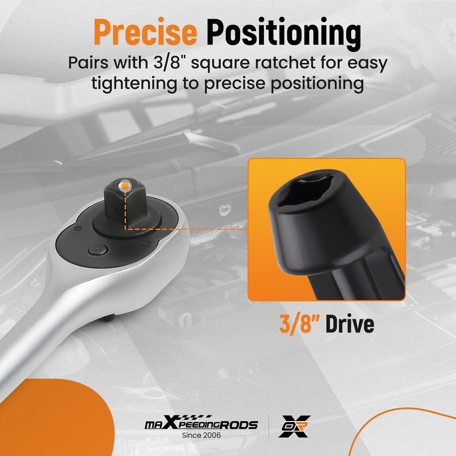 maXpeedingrods 5Pcs 12090 Fuel Line Socket Set, 3/8" Drive Ratchet Fuel Injection Flare Nut Socket 17mm 19mm 21mm 22mm 24mm, for Audi VW BMW Ford Cummins Engines