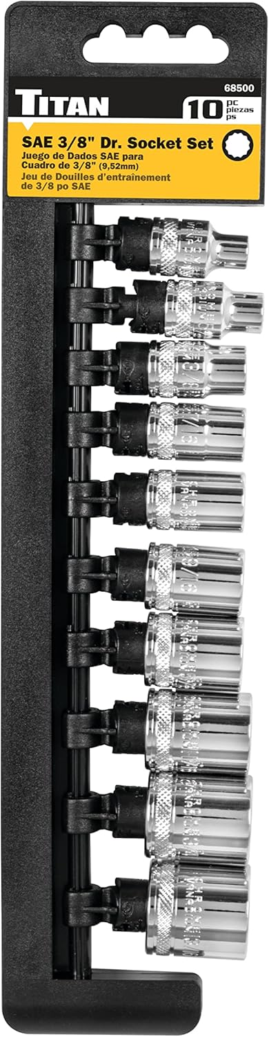 Titan 68500 10-Piece 3/8-Inch Drive 12-Point SAE Socket Set