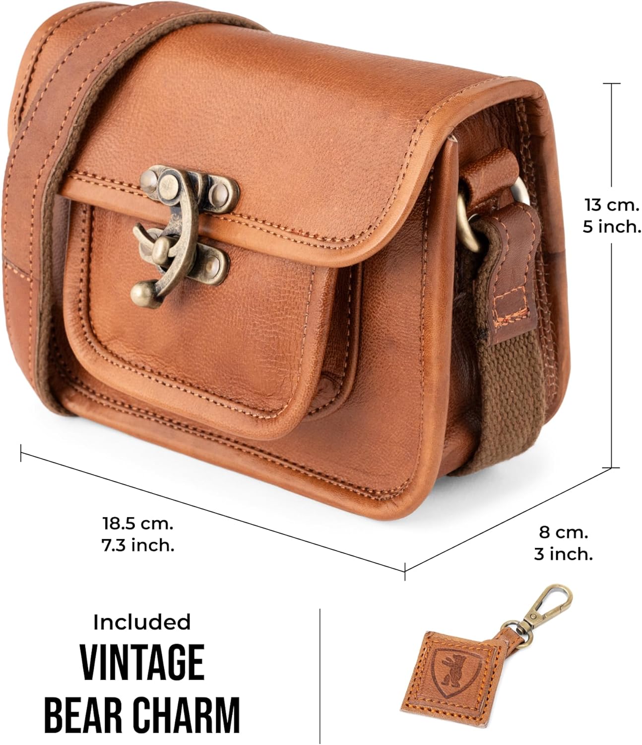 BERLINER BAGS Vintage Genuine Leather Shoulder Bag Helena, Small Crossbody Bag, Handbag for Women - Brown - Image 8