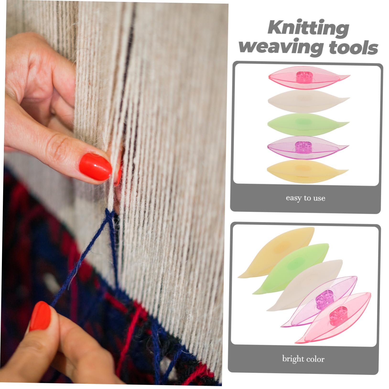 Uonlytech 5 Sätze Shuttle-strickwerkzeuge Shuttle Weben Weberei Occhi-kit Tätowieren Anlasser Tatting Selber Nähen Shuttle-occhi-zubehör Diy-shuttles Webenwerkzeuge Plastik 5 Stück * 5