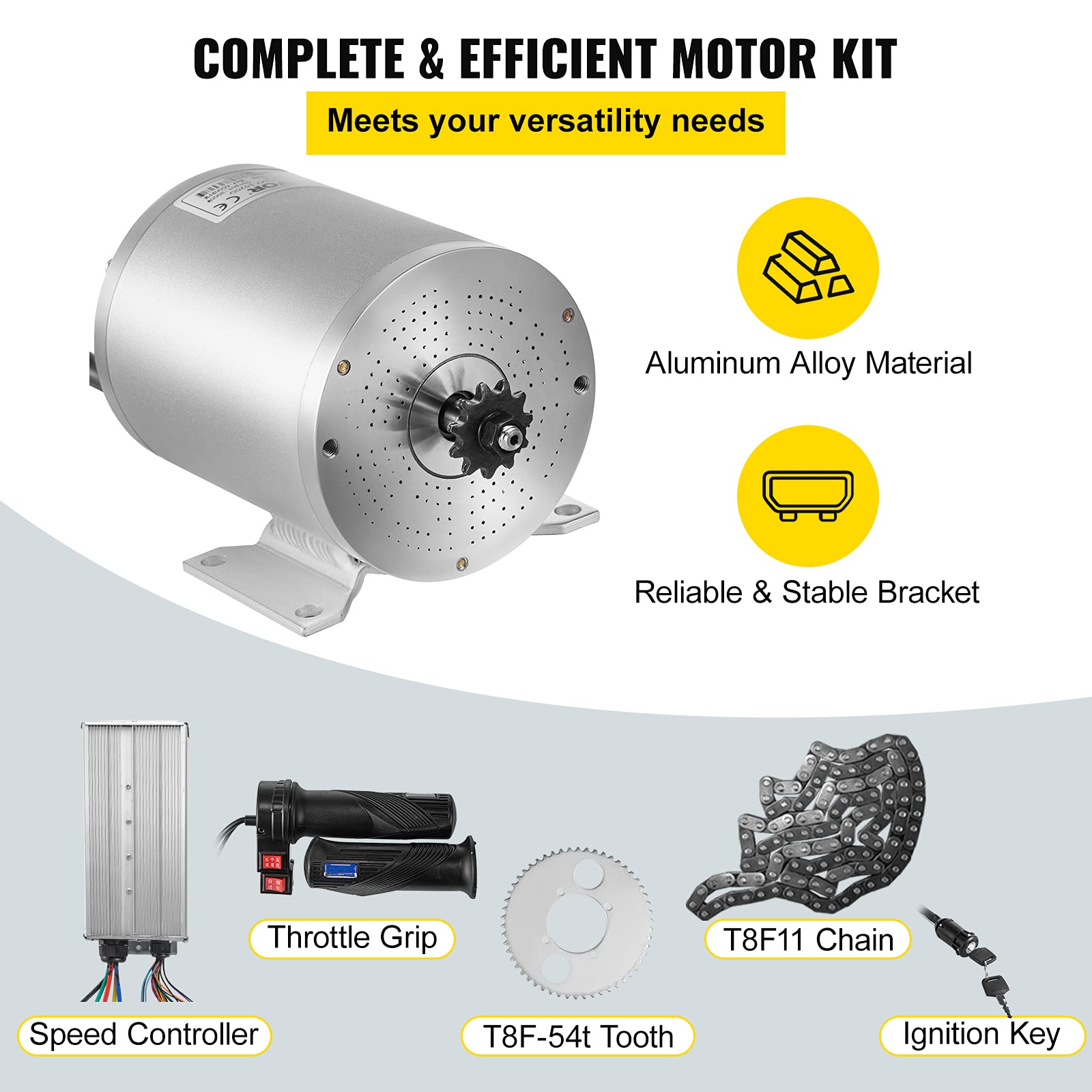 VEVOR Electric Brushless DC Motor,72V 3000W Brushless Electric Motor
