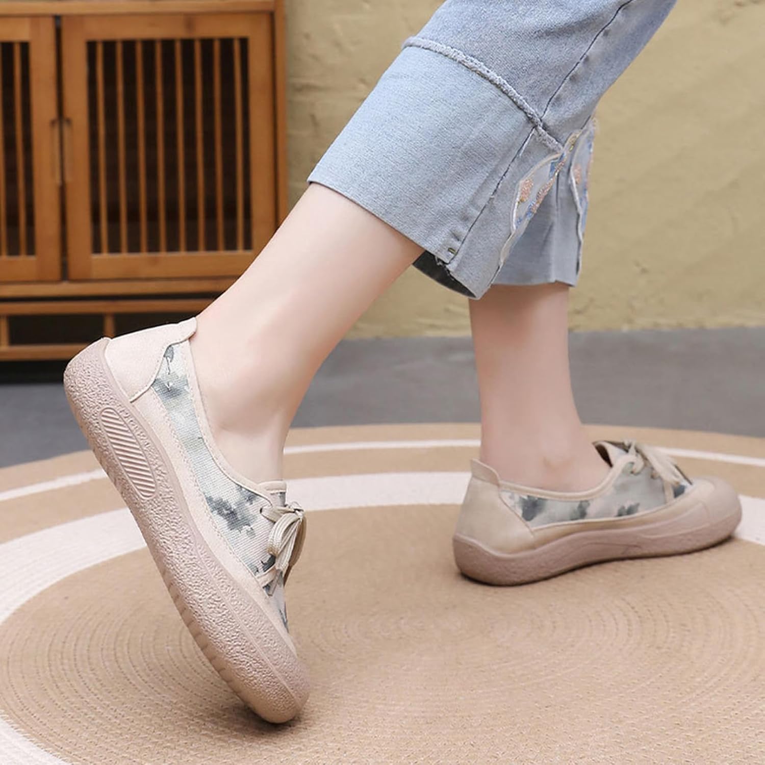 [ダキシ] レディース 厚底スニーカー スポーツシューズ ランニングシューズ ウォーキング 運動靴 通気性 カジュアル 紐靴 美脚 軽量 ローヒール 通勤 疲れない 通学 おしゃれ 幅広