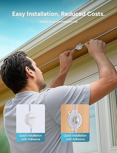 Miniatura 6 de Luces permanentes para exteriores, 150 pies con 90 luces LED RGB para uso diario y Navidad, Halloween, 49 modos de escena+bricolaje para decoración