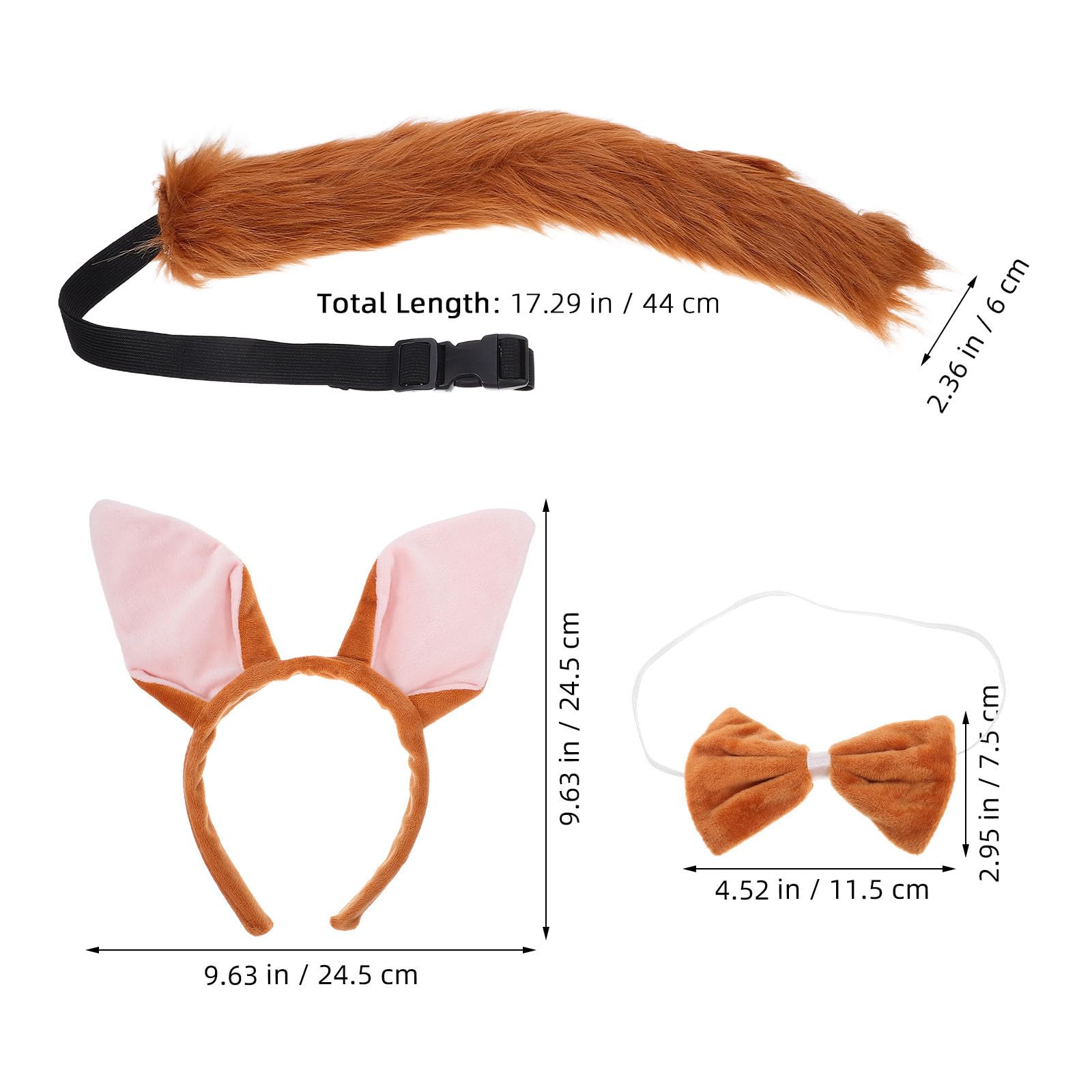 Healeved 12 Piezas Diadema Orejas de Marrón de Poliéster para Mujer, Disfraz Creativo para Carnaval y Fiestas Diseño Cómodo y Fácil de Usar