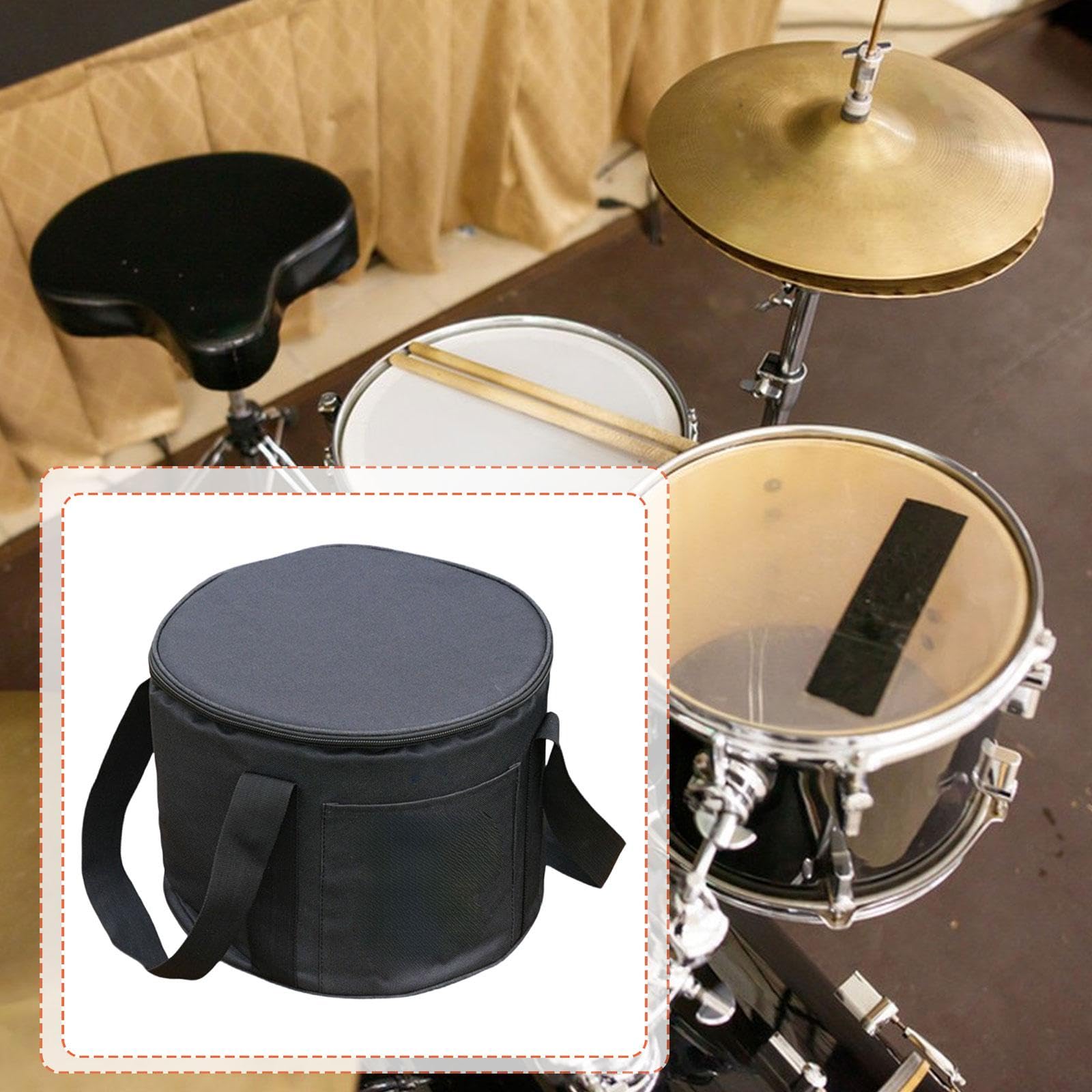 Snare Drum Tasche Percussion Instrument Tasche Hülle Tragetasche mit Wasserabweisendem Oxford Stoff Gepolstert Stoßfest für Musiker Musikproben Reisen, 35cmx35cm