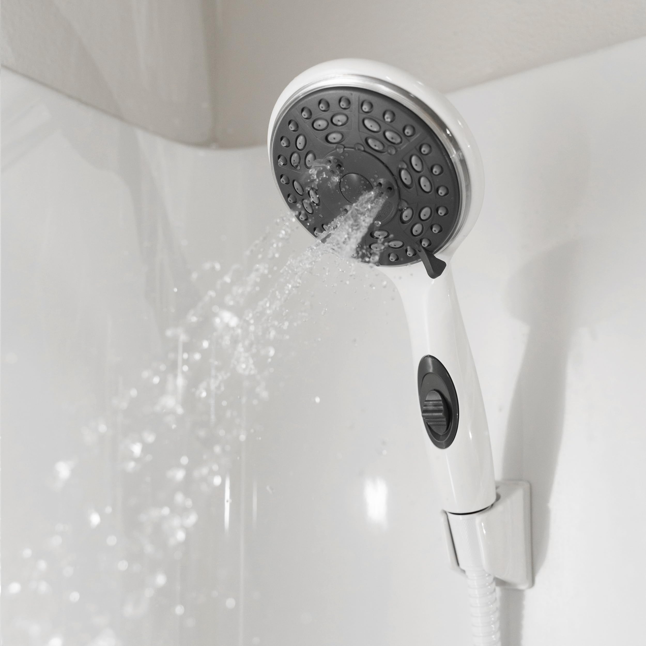 Kit de ducha de mano y manguera Dura Faucet Premium para autocaravanas - Interruptor de encendido/apagado ecológico (blanco)