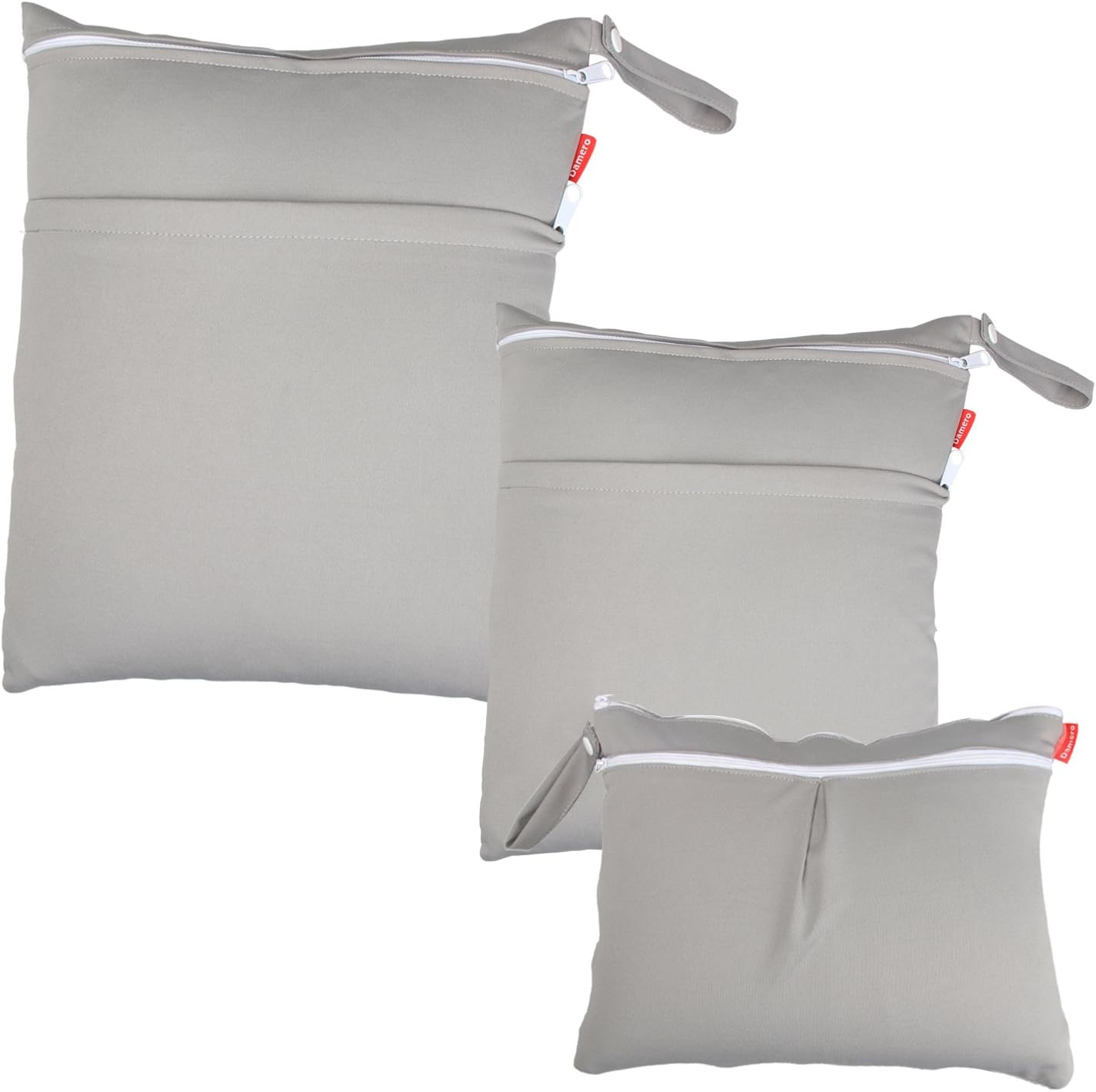 Damero Set of 3 Changing Bags with Reusable Fabric Waterproof Wetbag Wipes Storage Organiser Bag