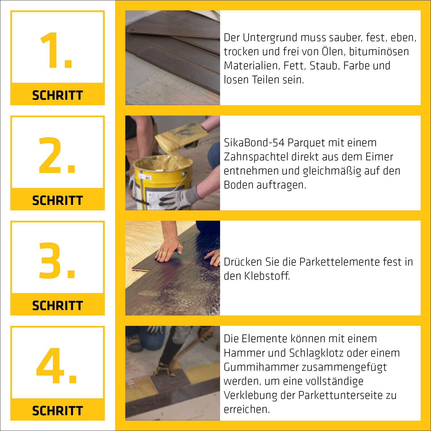 Sika – Parkettkleber – SikaBond 54 Parquet - Parkettbraun – Mehrschichtparkett/Massivparkett - Schnellhärtend - Verarbeitungsfertig - Sehr emissionsarm – Lösemittelfrei - 13 kg