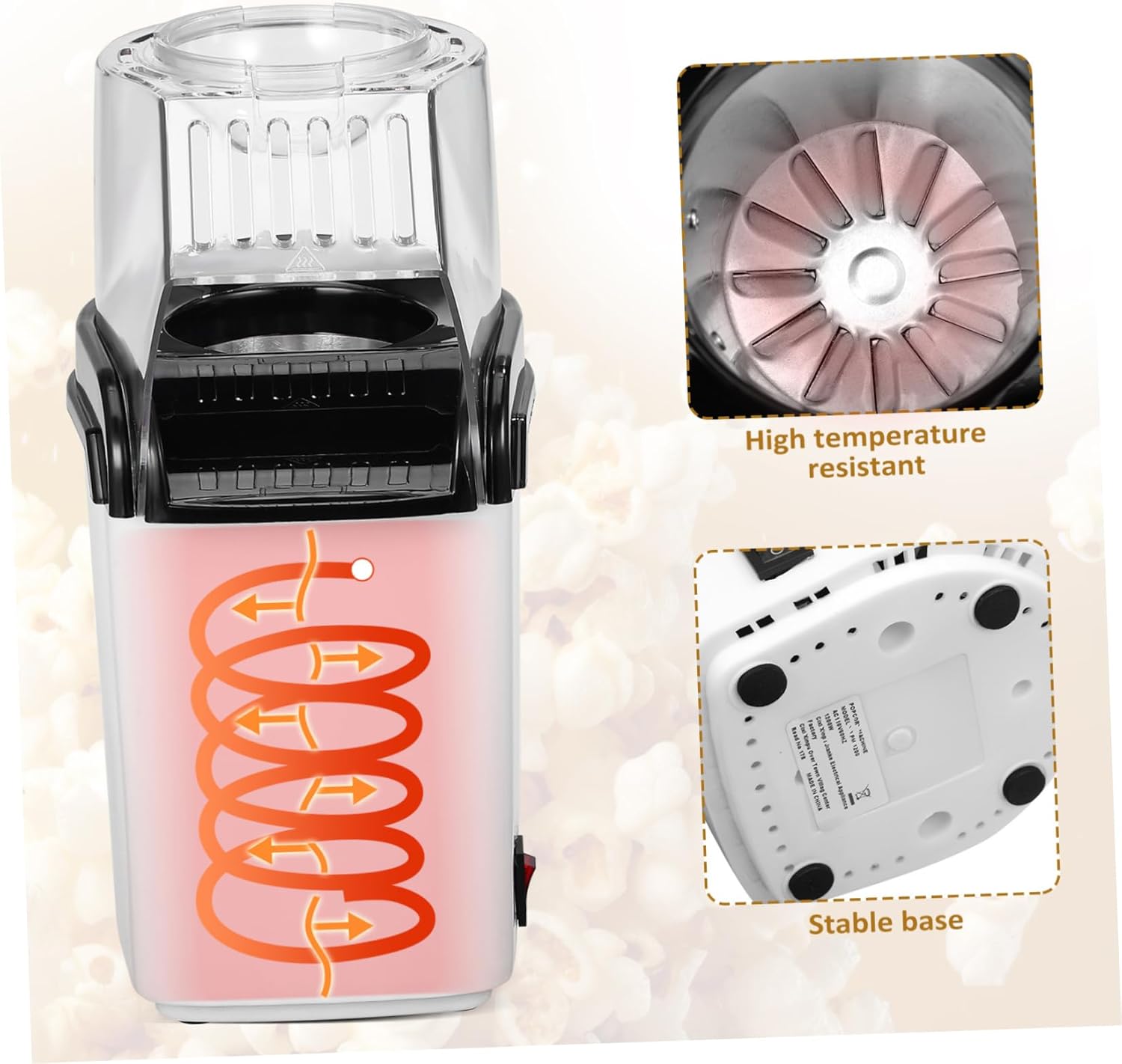 110v Air Popper Popcorn Machine Electric Popcorn Maker for Home Measuring Cup No Oil Needed Quick Easy for Movie Night