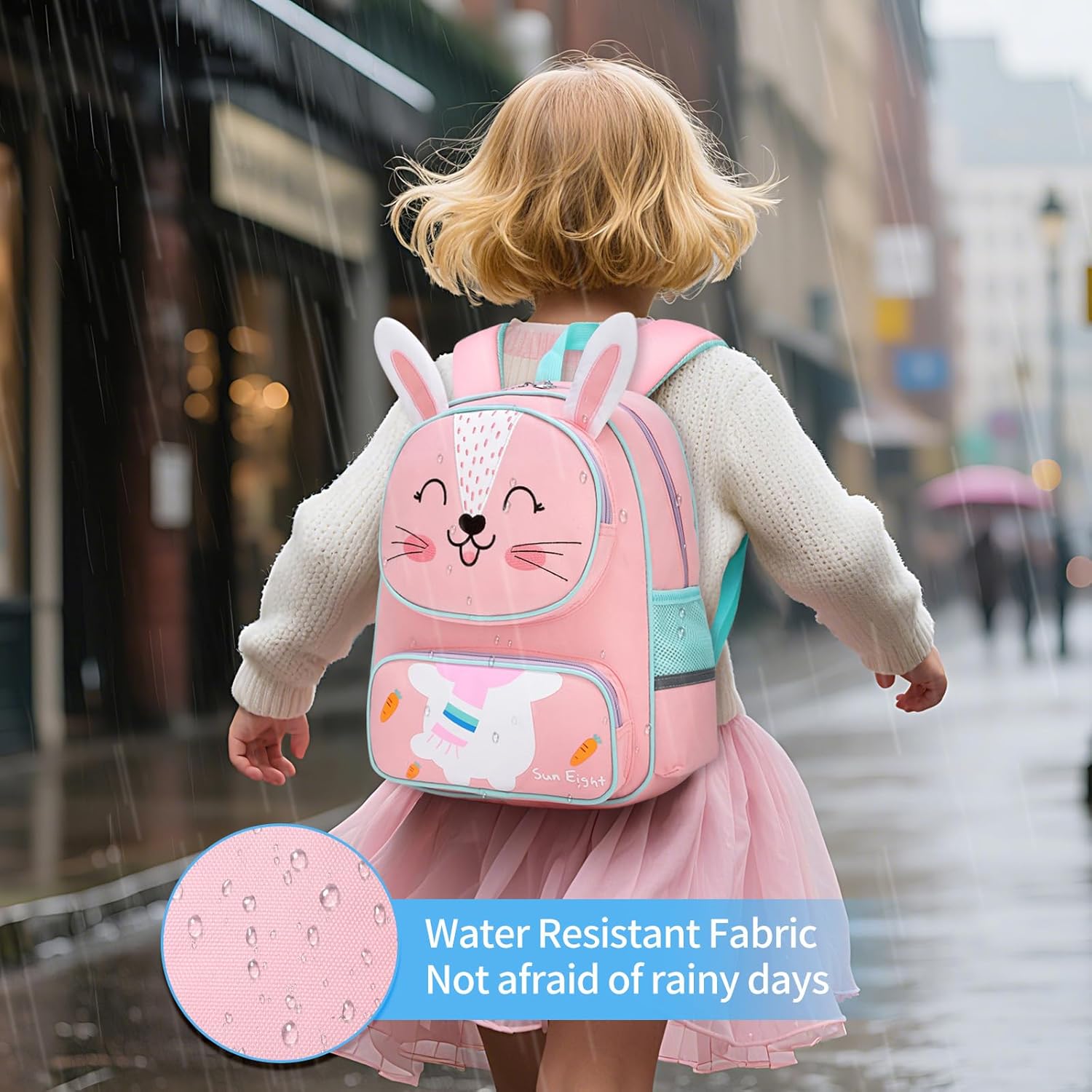 22L Little Rabbit Backpack for Toddler & Preschool Boys Girls 3-9 Years:3D Cartoon Waterproof Large Capacity School Bag,Kindergarten Travel Backpack(Rabbit)