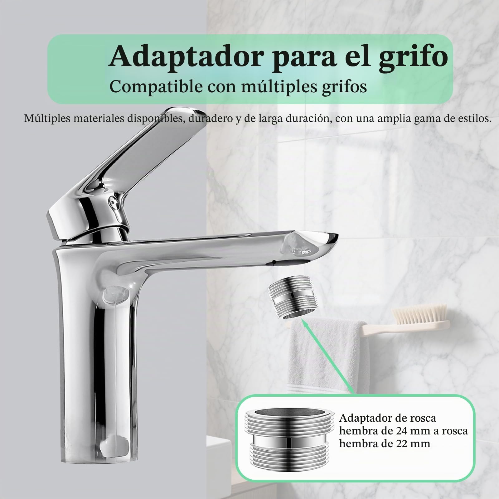 GETRICH 16 Piezas Adaptador Grifo de Metal con 32 Juntas Conexión de Aireador de Grifo Adaptador de Metal para Filtro de Agua para Conexión de Manguera de Jardín Filtro de Agua Fregadero