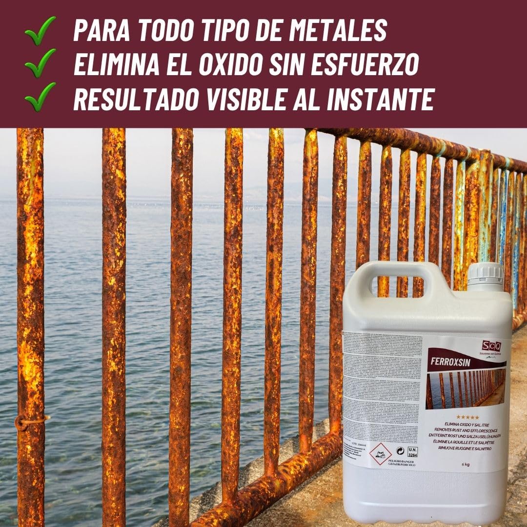 Eliminador de oxido | Desoxidante Quita oxido | Elimina Óxido y recupera el Color Original | removedor de oxido y salitre | para Embarcaciones, Automóviles y Herramientas