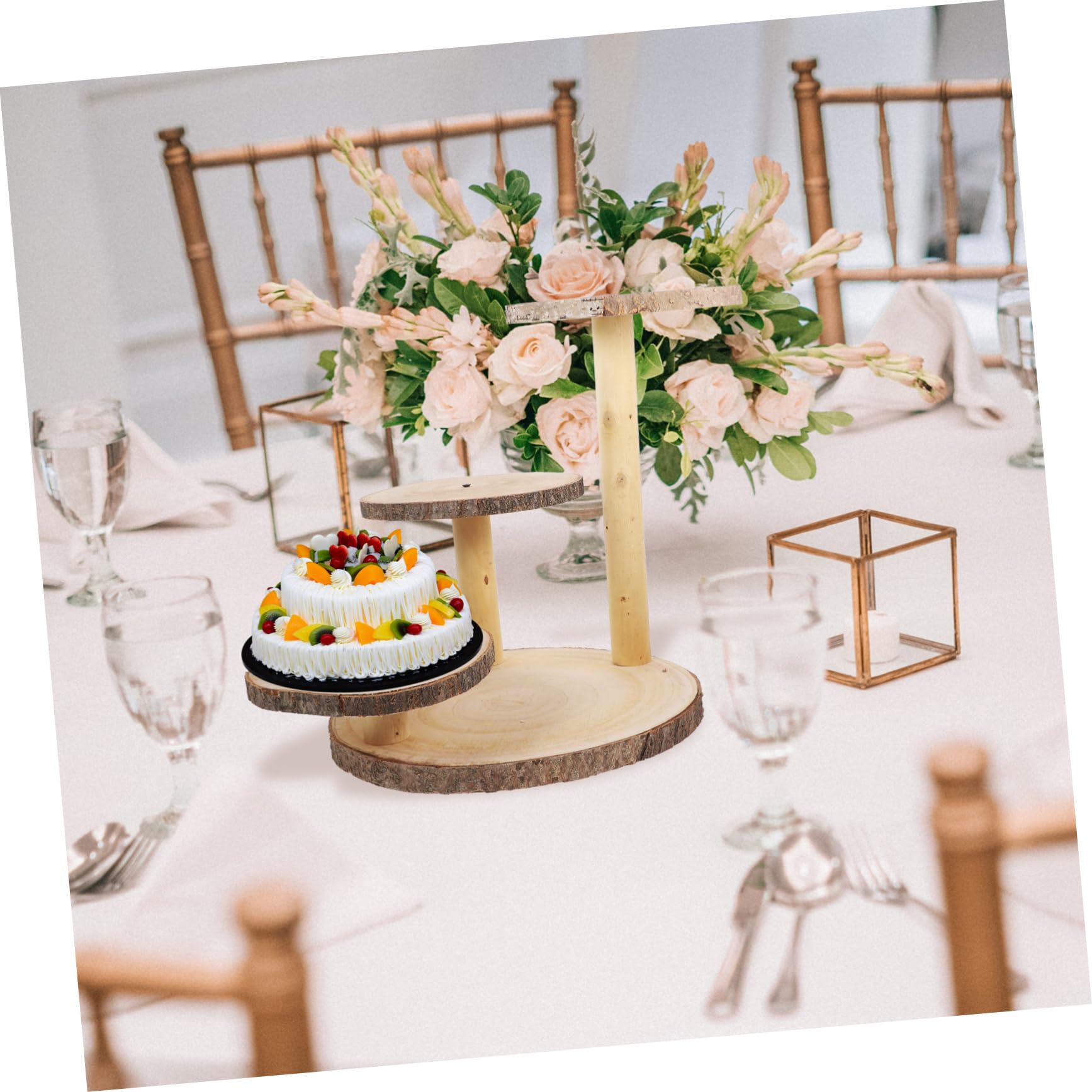 Expositor De Tartas De Varios Soporte De Madera Para Cupcakes y Pasteles Decorativo y Resistente