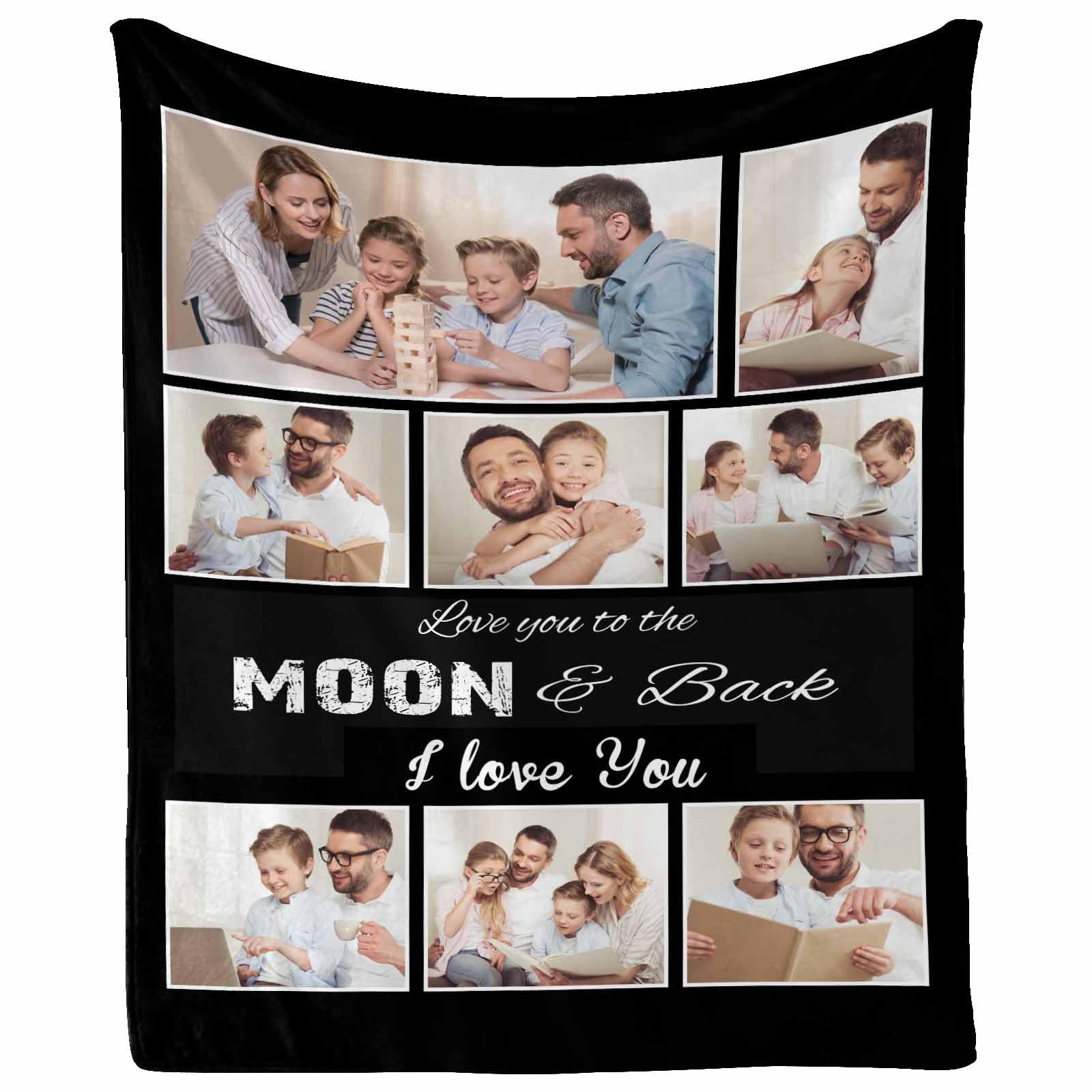 Custom Blanket with Photos Print Blanket Flannel Photo Blanket for Baby Mother Father Adult Friends Lovers Dog Pets