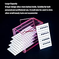 Vista 4 de Organizadores y almacenamiento de pestañas, diseño mejorado, bandejas de pestañas pequeñas de 5 capas para extensiones de pestañas con cubierta