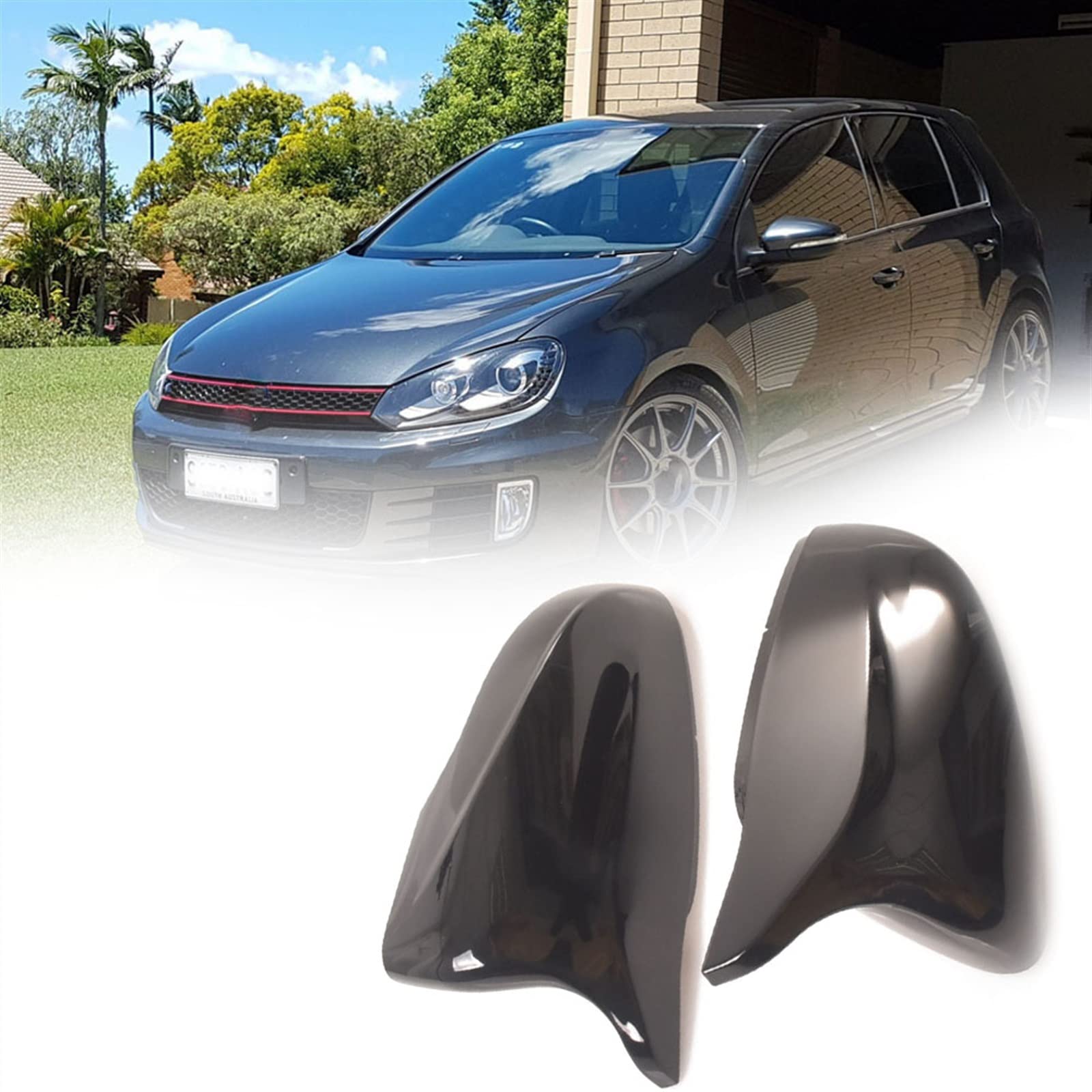Protection de rétroviseur de voiture noir brillant pour sublimer votre Golf MK6 au quotidien