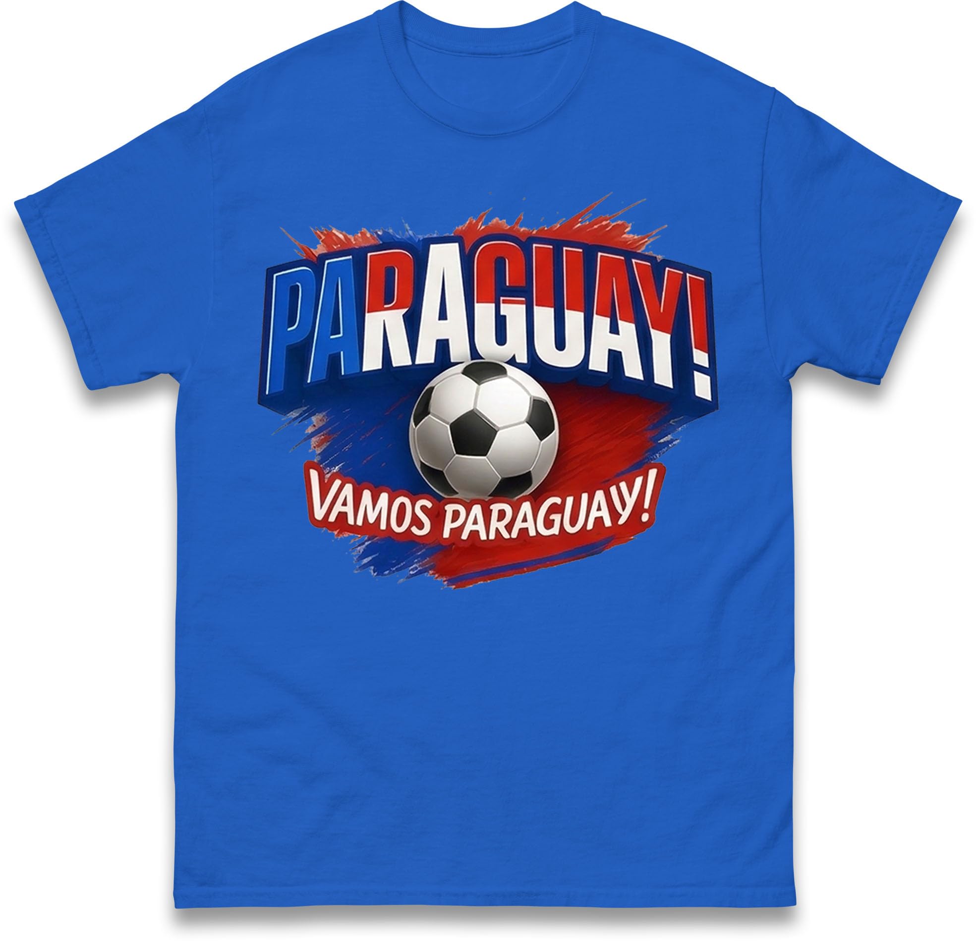 Paraguay Vamos Football T-Shirt, Paraguay Football Fan Mens & Womens Sports Tee, World Cup Supporter Gift Royal Blue