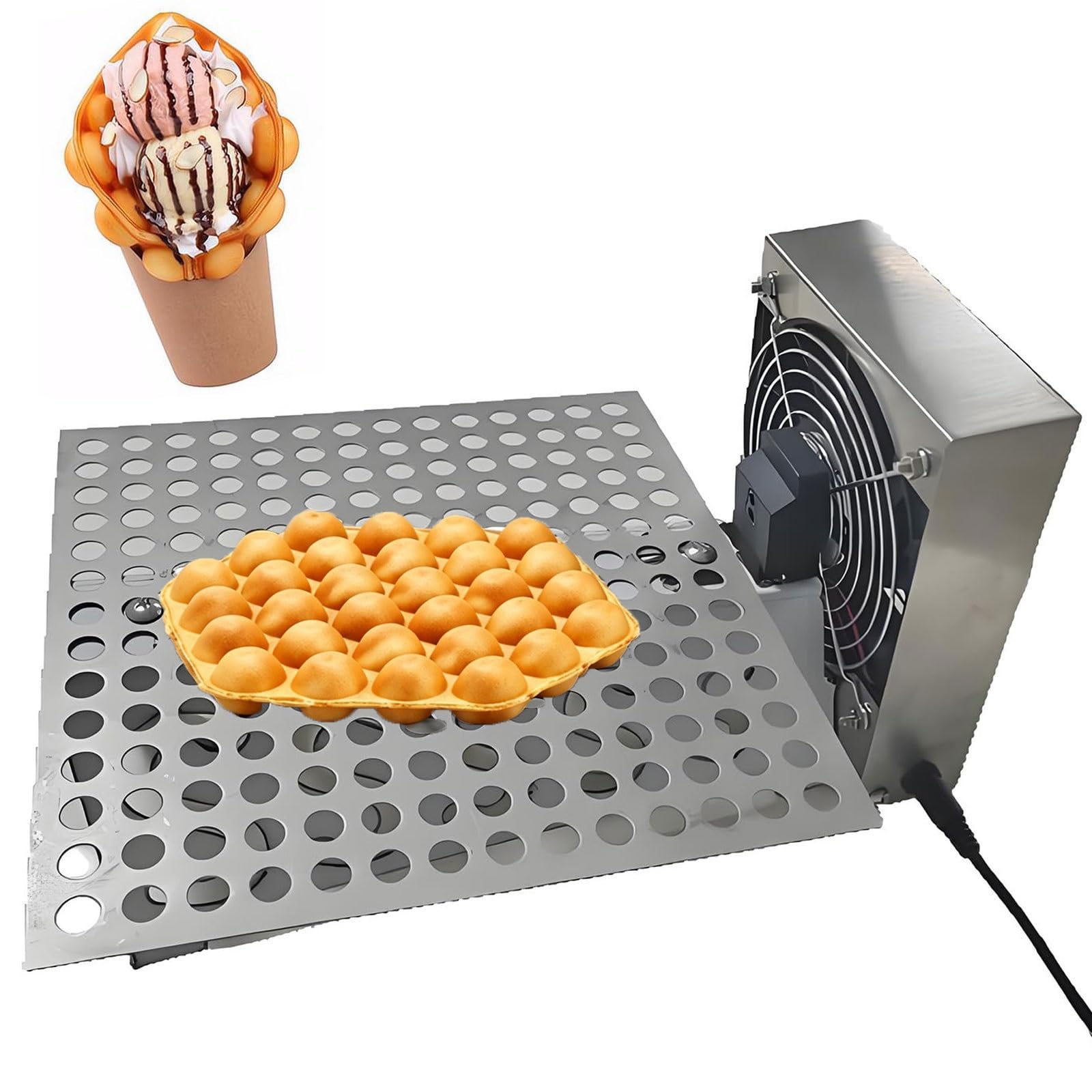 Macchina elettrica per Raffreddare e Modellare Waffle, Ventola di Raffreddamento a 7 Pale per Snack Bar Commerciali, pasticcerie e Uso Domestico.