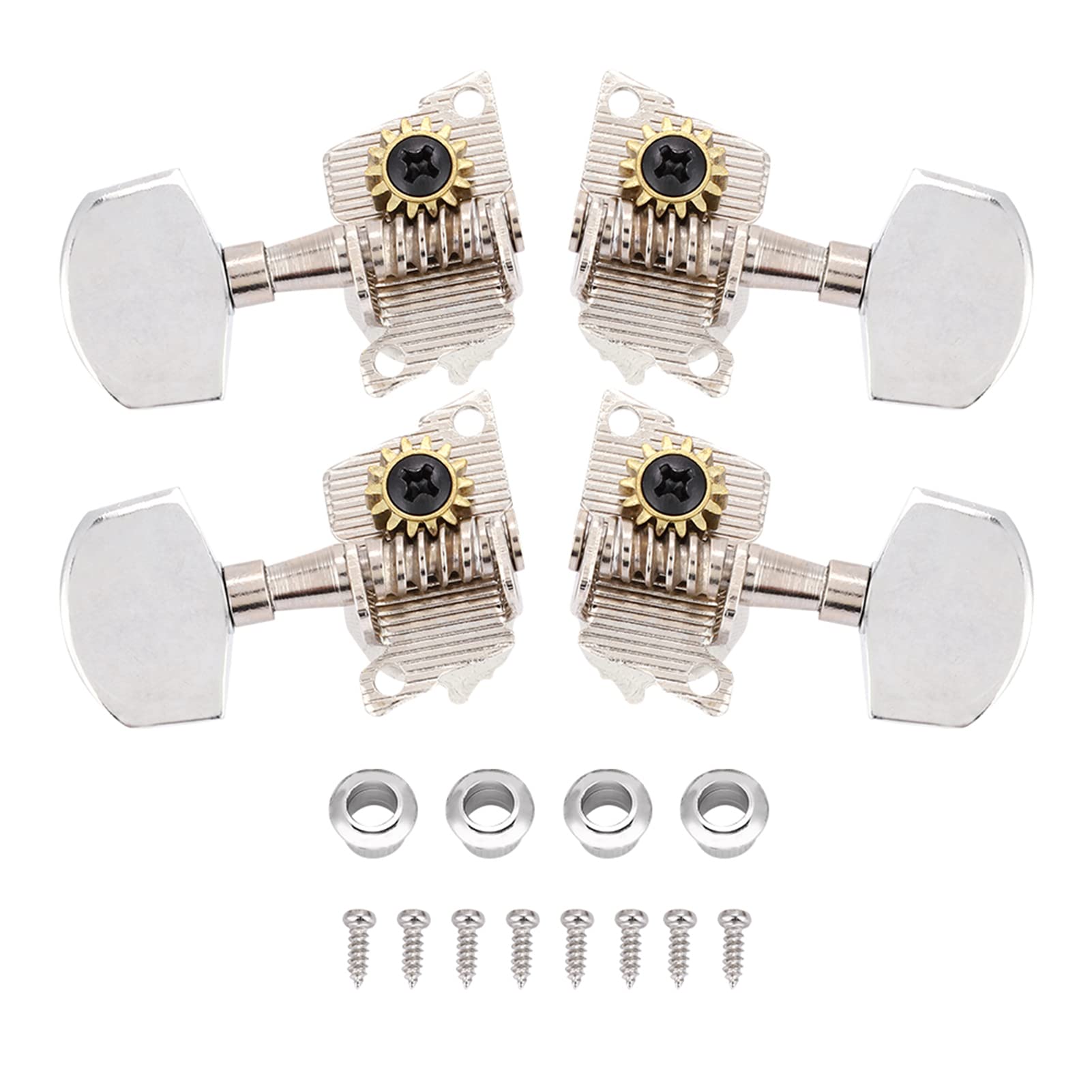 2L2R Ukulele Tuning Pegs Set Silver Classical Style for Ukulele Machine Heads Ukulele DIY Parts Ukulele Parts Replacement