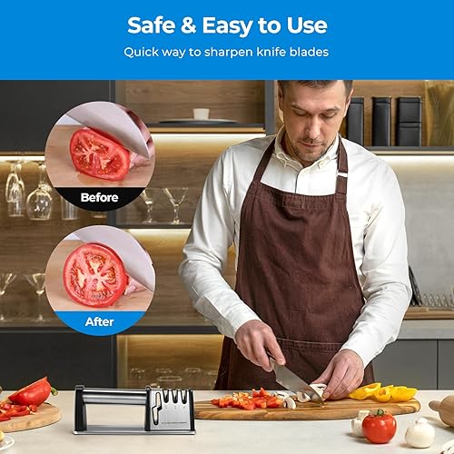 Miniatura 4 de Knife Sharpener Tool, 4 in 1 Knife and Scissor Sharpener, Best Kitchen Stainless Steel Knife Sharpener Really Works for Blade and Steel Knives,