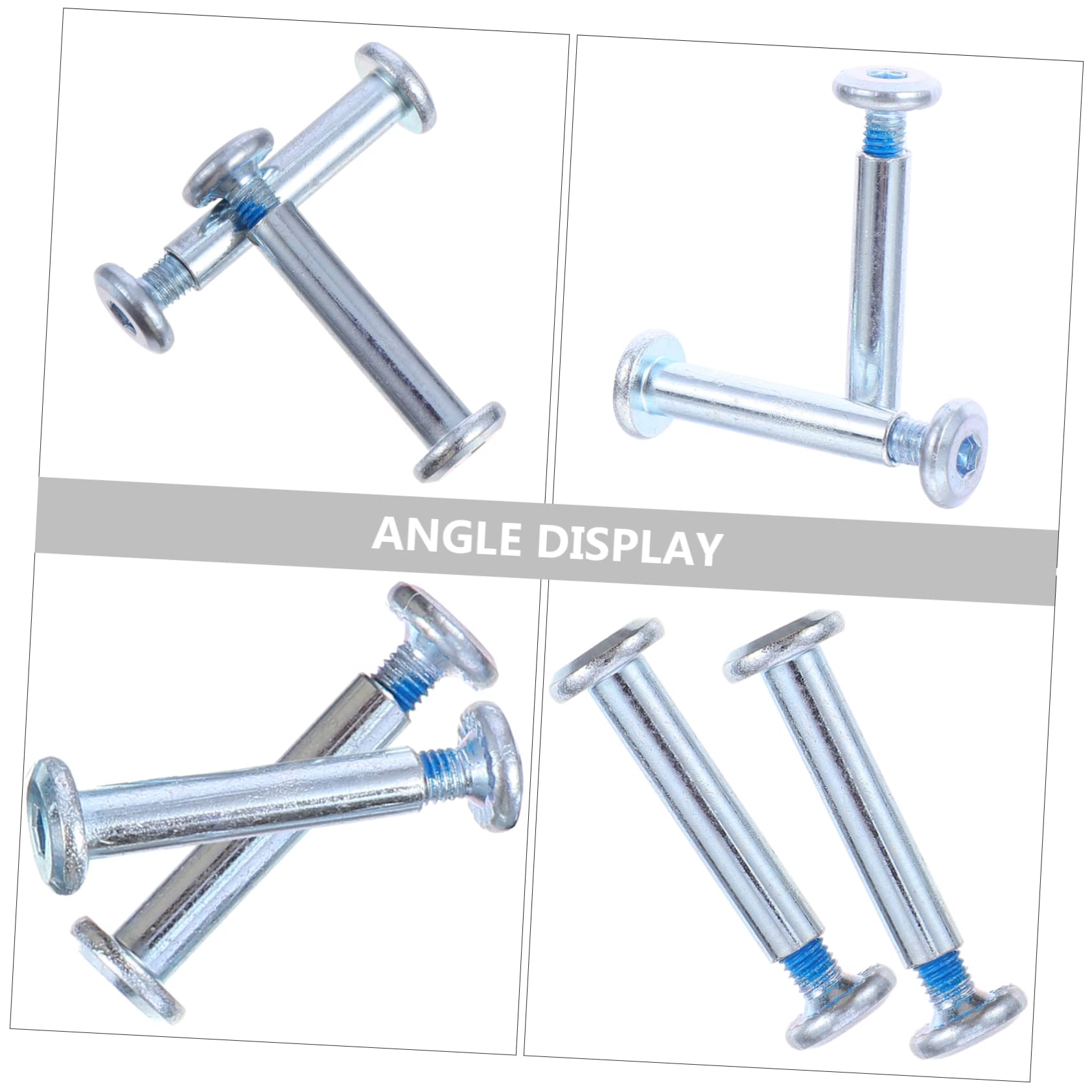 Yardwe Skate Sockets Male Inline Skate Wheel Axle Metal Bearings Screws Durable 20pcs Set