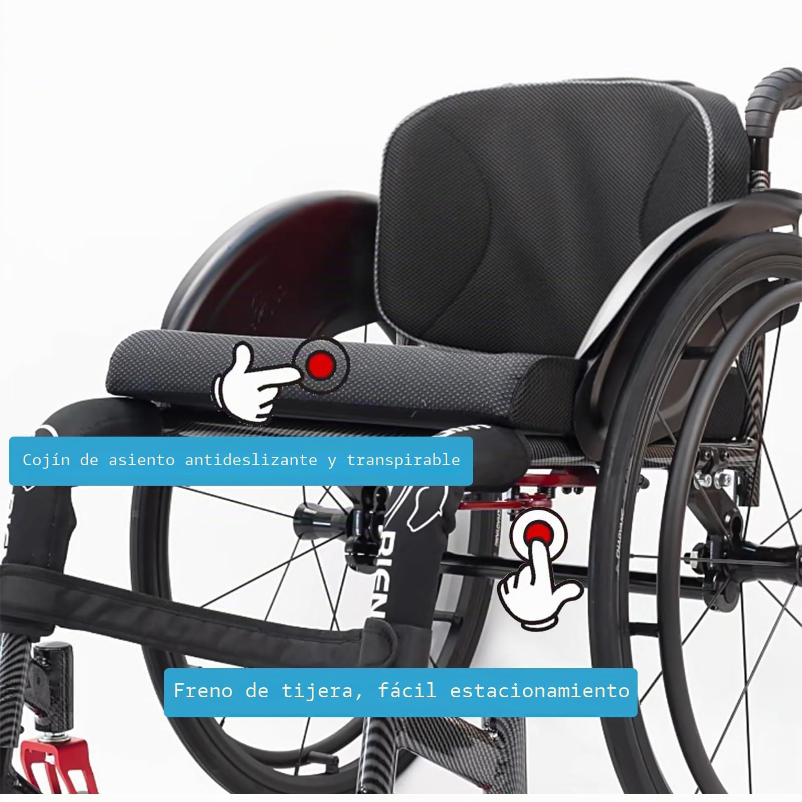 Silla De Ruedas Deportiva Todo Terreno,silla De Ruedas De Aluminio,silla De Ruedas Ligera Portátil,silla De Ruedas Para Adultos Con Antivuelco,sillas De Ruedas Manuales Autopropulsadas(42cm/16.5in)