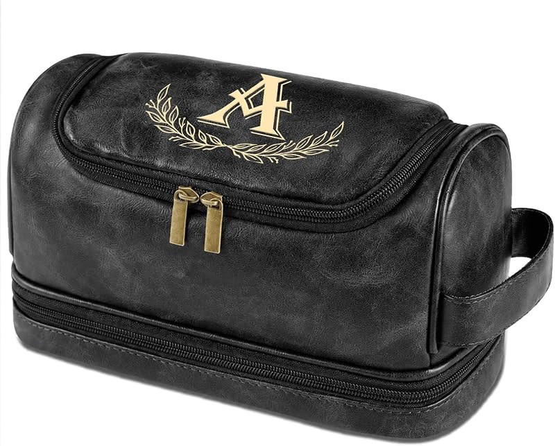 Necessaire masculina personalizada Sparklove com inicial A e gancho