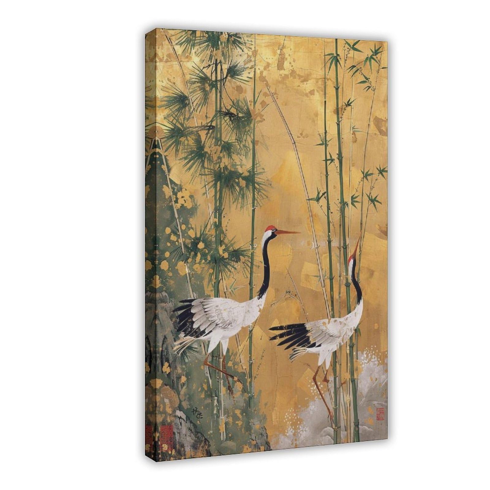Bareronor Japanese Crane (9) Canvas Poster Bedroom Decor Landscape Office Room Decor Gift 12" L X 18" W
