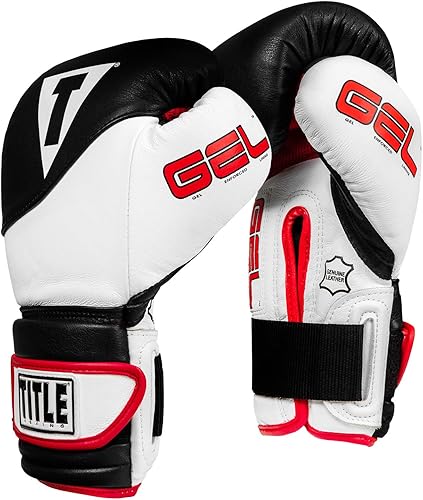 Title Boxing Guantes de entrenamiento Gel Suspense, Negro/Blanco, 16 oz